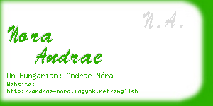 nora andrae business card