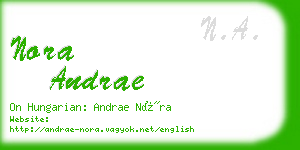 nora andrae business card